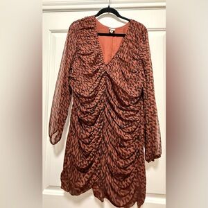 Elegant Rust Patterned Women's Dress